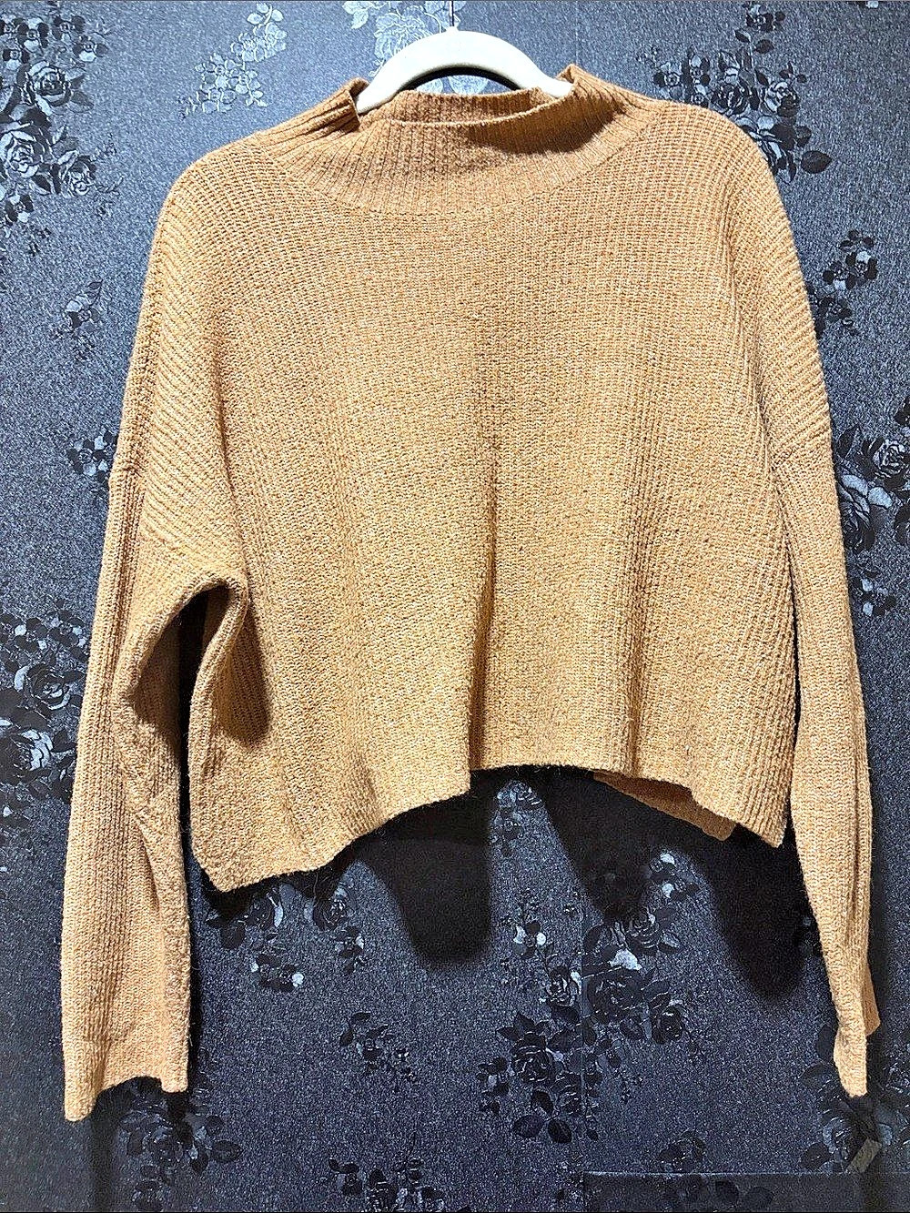 BP. Oversize Cozy Mock Neck Sweater. Brown Cropped Size XL